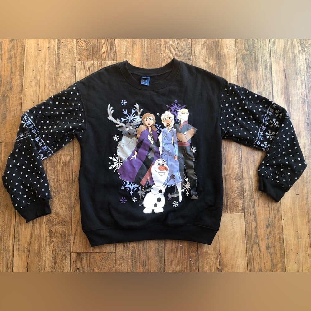 Disney Frozen 2 Christmas Sweatshirt Holiday Sweater Junior Large NON Working